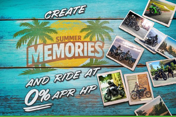 Ride this summer with 0% APR HP finance on selected Kawasaki motorcycles!